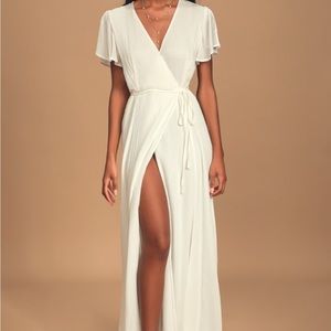 White wrap maxi dress